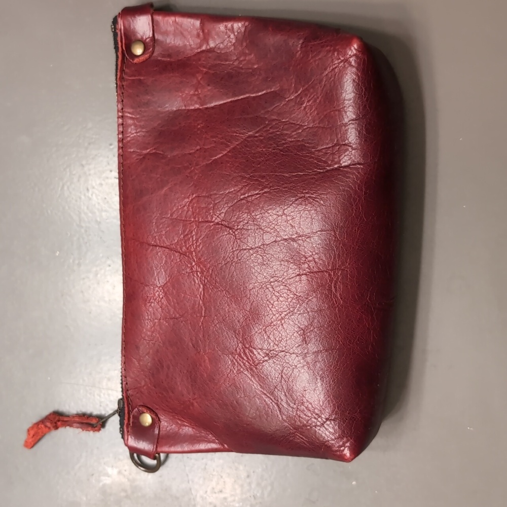 💥Go Forth Goods Large Gusseted Pouch Redwood Bison d-rings for crossbody wear💥